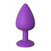 Фиолетовая анальная пробка со стразом Her Little Gem Large Plug - 9,5 см. - Pipedream - купить с доставкой в Туле