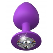 Фиолетовая анальная пробка со стразом Her Little Gem Large Plug - 9,5 см. - Pipedream - купить с доставкой в Туле
