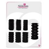 Набор из 7 черных насадок PENIS SLEEVES SET - Dream Toys - в Туле купить с доставкой