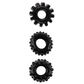 Набор из 3 черных эрекционных колец SET OF 3 COCKRINGS - Dream Toys - в Туле купить с доставкой
