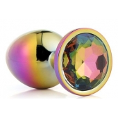 Голографическая анальная втулка с радужным кристаллом - 7,1 см. - Dream Toys - купить с доставкой в Туле