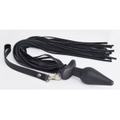 Черная анальная пробка с плетью - Sitabella - купить с доставкой в Туле