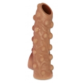 Телесная насадка с бугорками и открытой головкой Nude Sleeve M - 12 см. - KOKOS - в Туле купить с доставкой