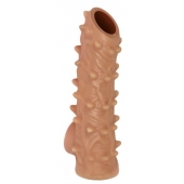 Телесная насадка с шипами и открытой головкой Nude Sleeve L - 14 см. - KOKOS - в Туле купить с доставкой