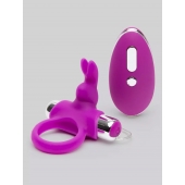 Лиловое виброкольцо с пультом ДУ Remote Control Cock Ring - Happy Rabbit - в Туле купить с доставкой