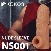 Телесная открытая насадка-реалистик с подхватом мошонки Nude Sleeve S - 10 см. - KOKOS - в Туле купить с доставкой