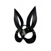 Черная кожаная маска зайки Miss Bunny - БДСМ Арсенал - купить с доставкой в Туле