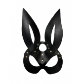 Черная кожаная маска зайки Miss Bunny - БДСМ Арсенал - купить с доставкой в Туле