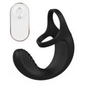 Черный анальный стимулятор с эрекционными кольцами Remote Couple Teaser - Dream Toys - в Туле купить с доставкой