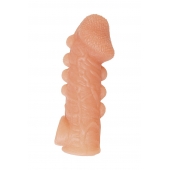 Телесная закрытая насадка с шишечками Cock Sleeve Size L - 17,6 см. - KOKOS - в Туле купить с доставкой