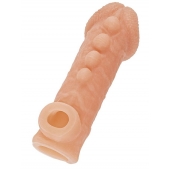 Телесная закрытая насадка с шишечками Cock Sleeve Size L - 17,6 см. - KOKOS - в Туле купить с доставкой