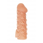 Телесная закрытая насадка с пучками шишечек Cock Sleeve Size M - 15,6 см. - KOKOS - в Туле купить с доставкой