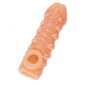 Телесная закрытая насадка с пучками шишечек Cock Sleeve Size L - 17,6 см. - KOKOS - в Туле купить с доставкой
