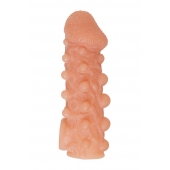 Телесная закрытая насадка с шариками Cock Sleeve Size S - 13,8 см. - KOKOS - в Туле купить с доставкой