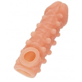 Телесная закрытая насадка с шариками Cock Sleeve Size S - 13,8 см. - KOKOS - в Туле купить с доставкой