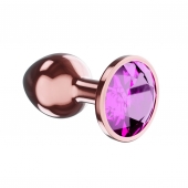 Пробка цвета розового золота с лиловым кристаллом Diamond Quartz Shine L - 8,3 см. - Lola Games - купить с доставкой в Туле