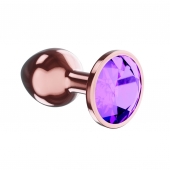 Пробка цвета розового золота с фиолетовым кристаллом Diamond Amethyst Shine L - 8,3 см. - Lola Games - купить с доставкой в Туле