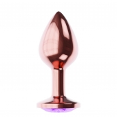 Пробка цвета розового золота с фиолетовым кристаллом Diamond Amethyst Shine L - 8,3 см. - Lola Games - купить с доставкой в Туле