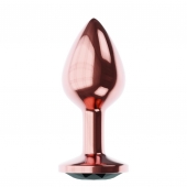 Пробка цвета розового золота с черным кристаллом Diamond Jet Shine L - 8,3 см. - Lola Games - купить с доставкой в Туле