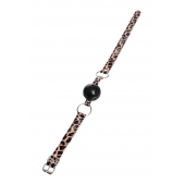 Черный кляп-шар на леопардовых ремешках Anonymo - ToyFa - купить с доставкой в Туле