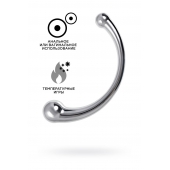 Серебристый двусторонний металлический дилдо - 21 см. - ToyFa