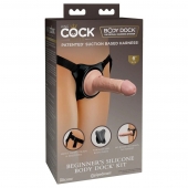 Страпон с телесной насадкой на присоске Beginner s Silicone Body Dock Kit - 14 см. - Pipedream - купить с доставкой в Туле