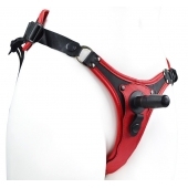 Красно-черный женский пояс с 2 способами крепления насадок - LOVETOY (А-Полимер) - купить с доставкой в Туле