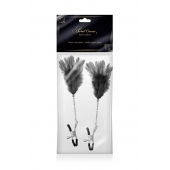 Зажимы для сосков с черными перьями Sweet Caress Feather Nipple Clumps - Sweet Caress - купить с доставкой в Туле