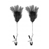 Зажимы для сосков с черными перьями Sweet Caress Feather Nipple Clumps - Sweet Caress - купить с доставкой в Туле