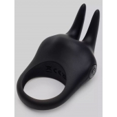 Черное эрекционное виброкольцо Sensation Rechargeable Vibrating Rabbit Love Ring - Fifty Shades of Grey - в Туле купить с доставкой