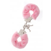 Металлические наручники с розовой меховой опушкой METAL HANDCUFF WITH PLUSH PINK - Dream Toys - купить с доставкой в Туле