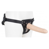 Пустотелый страпон Harness CLASSIC с бандажом - 19,5 см. - LOVETOY (А-Полимер) - купить с доставкой в Туле