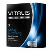 Презервативы VITALIS PREMIUM delay   cooling с охлаждающим эффектом - 3 шт. - Vitalis - купить с доставкой в Туле