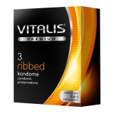 Ребристые презервативы VITALIS PREMIUM ribbed - 3 шт. - Vitalis - купить с доставкой в Туле