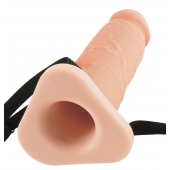 Телесный реалистичный фаллоимитатор с полостью Silicone Hollow Extension - 20 см. - Pipedream - купить с доставкой в Туле