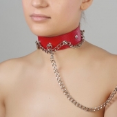 Красный ошейник из натуральной кожи - Sitabella - купить с доставкой в Туле