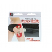 Металлические наручники с чёрной меховой опушкой - Dream Toys - купить с доставкой в Туле