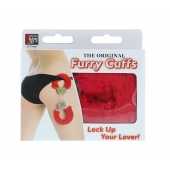 Металлические наручники с красной меховой опушкой METAL HANDCUFF WITH PLUSH RED - Dream Toys - купить с доставкой в Туле