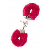 Металлические наручники с красной меховой опушкой METAL HANDCUFF WITH PLUSH RED - Dream Toys - купить с доставкой в Туле
