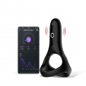 Черное виброкольцо Magic Motion Rise с подхватом мошонки - Magic Motion - в Туле купить с доставкой