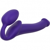 Фиолетовый безремневой страпон Silicone Bendable Strap-On - size M - Strap-on-me - купить с доставкой в Туле