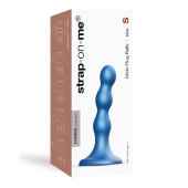 Голубая насадка Strap-On-Me Dildo Plug Balls size S - Strap-on-me - купить с доставкой в Туле