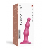Розовая насадка Strap-On-Me Dildo Plug Beads size S - Strap-on-me - купить с доставкой в Туле