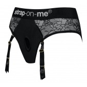 Черные трусики для насадок Diva Lingerie Harness - size M - Strap-on-me - купить с доставкой в Туле