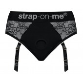 Черные трусики для насадок Diva Lingerie Harness - size M - Strap-on-me - купить с доставкой в Туле