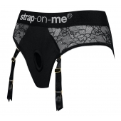 Черные трусики для насадок Diva Lingerie Harness - size L - Strap-on-me - купить с доставкой в Туле