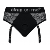 Черные трусики для насадок Diva Lingerie Harness - size L - Strap-on-me - купить с доставкой в Туле