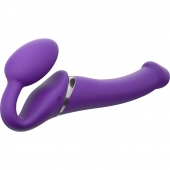 Фиолетовый безремневой вибрострапон Vibrating Bendable Strap-On - size L - Strap-on-me - купить с доставкой в Туле