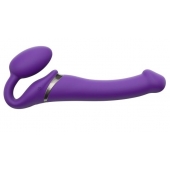Фиолетовый безремневой вибрострапон Vibrating Bendable Strap-On - size L - Strap-on-me - купить с доставкой в Туле