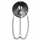 Утяжка для мошонки из искусственной кожи с цепочками PARACHUTE BALL STRETCHER - BlueLine - купить с доставкой в Туле